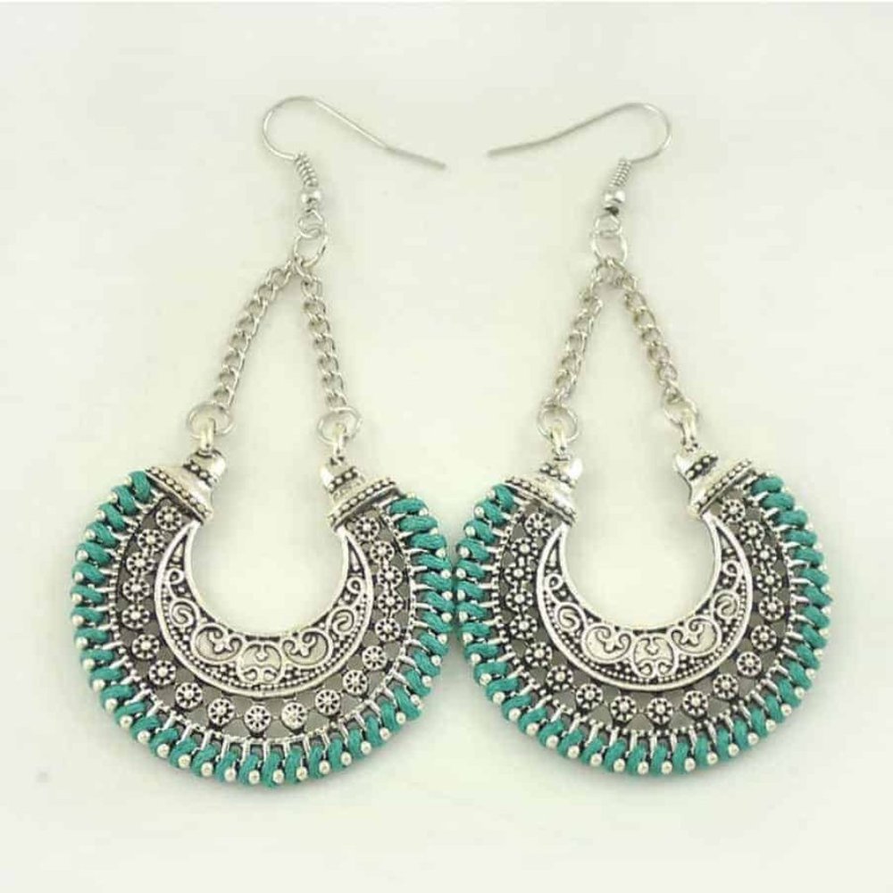 Hand-Woven U-Shaped Boho Earrings